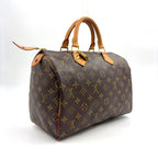 Louis Vuitton Speedy 30 Monogram Leather Brown Light Handbag Gold — view 2