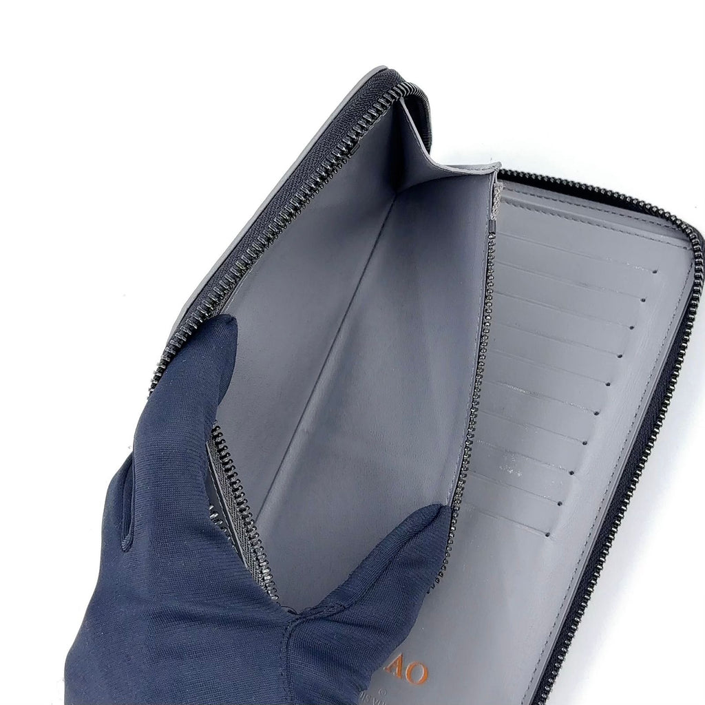 Louis Vuitton Zippy Wallet Vertical Nam Leather Gray Black — view 8