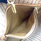 Louis Vuitton Neverfull MM Monogram Leather Brown Light Tote Bag Gold — view 8
