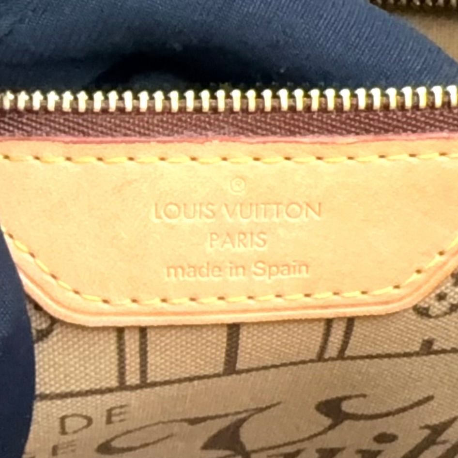 Louis Vuitton Neverfull MM Monogram Leather Brown Light Tote Bag Gold — view 4