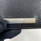 Gucci Logo Plate Leather Black Wallet Silver — view 4