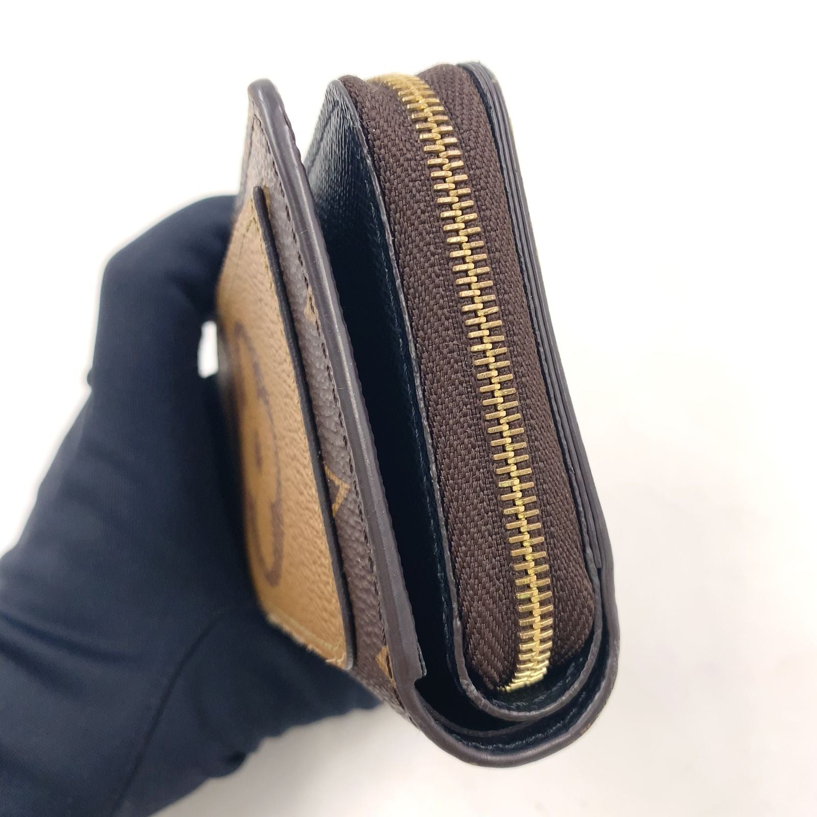 Louis Vuitton Portefeuille Monogram Reverse Leather Brown Black Bifold Wallet — view 8
