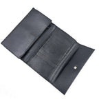 Gucci Logo Plate Leather Black Wallet Silver — view 3