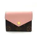 Louis Vuitton Portefeuille Zoe Monogram Leather Brown Light Pink Trifold Wallet