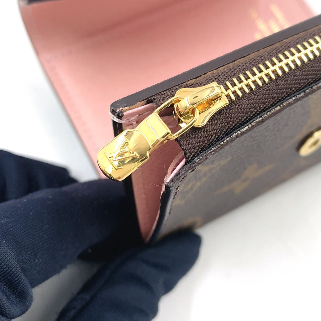 Louis Vuitton Portefeuille Zoe Monogram Leather Brown Light Pink Trifold Wallet — view 8