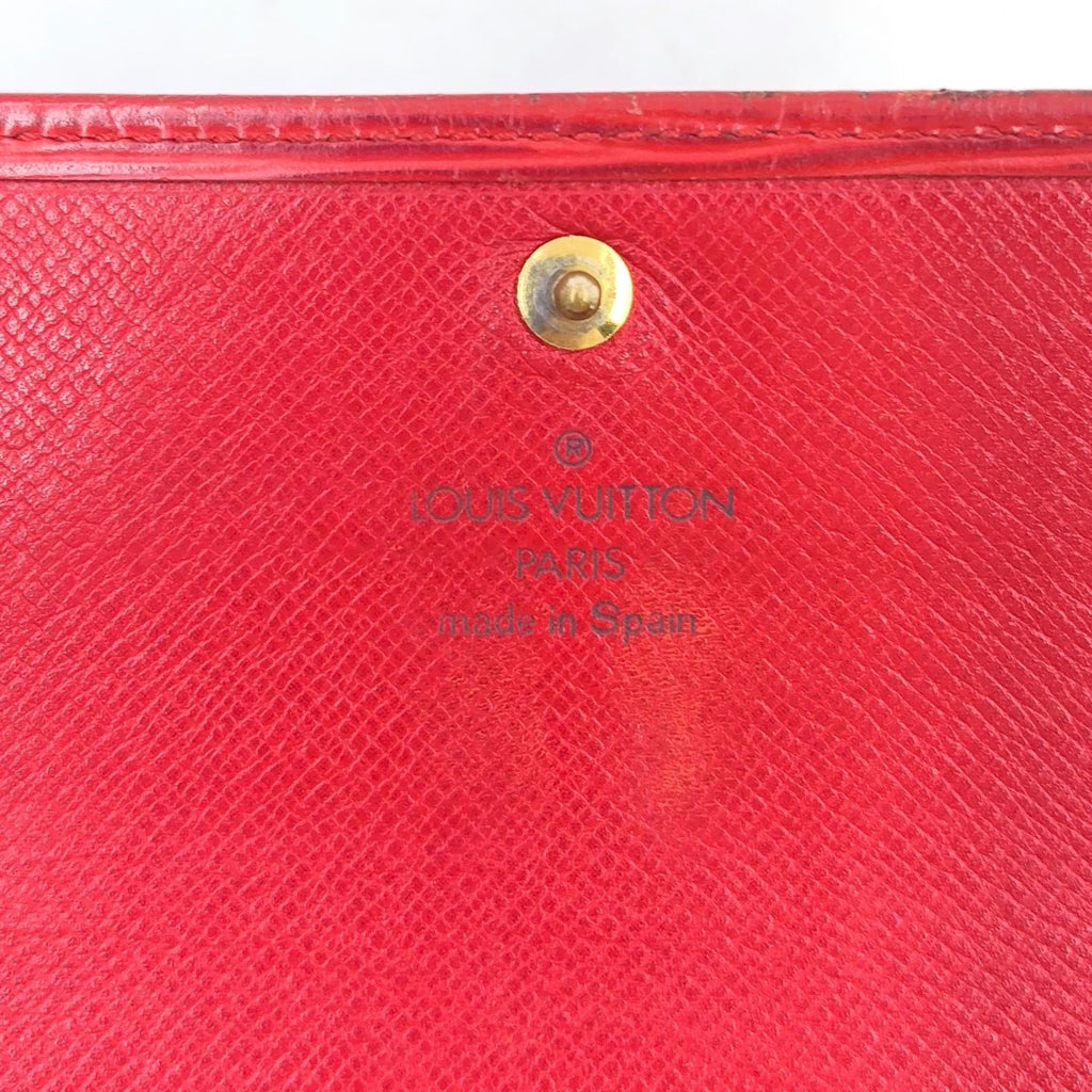Louis Vuitton Pochette Porte Monnaie Credit Epi Castilian Red Leather Bifold — view 4