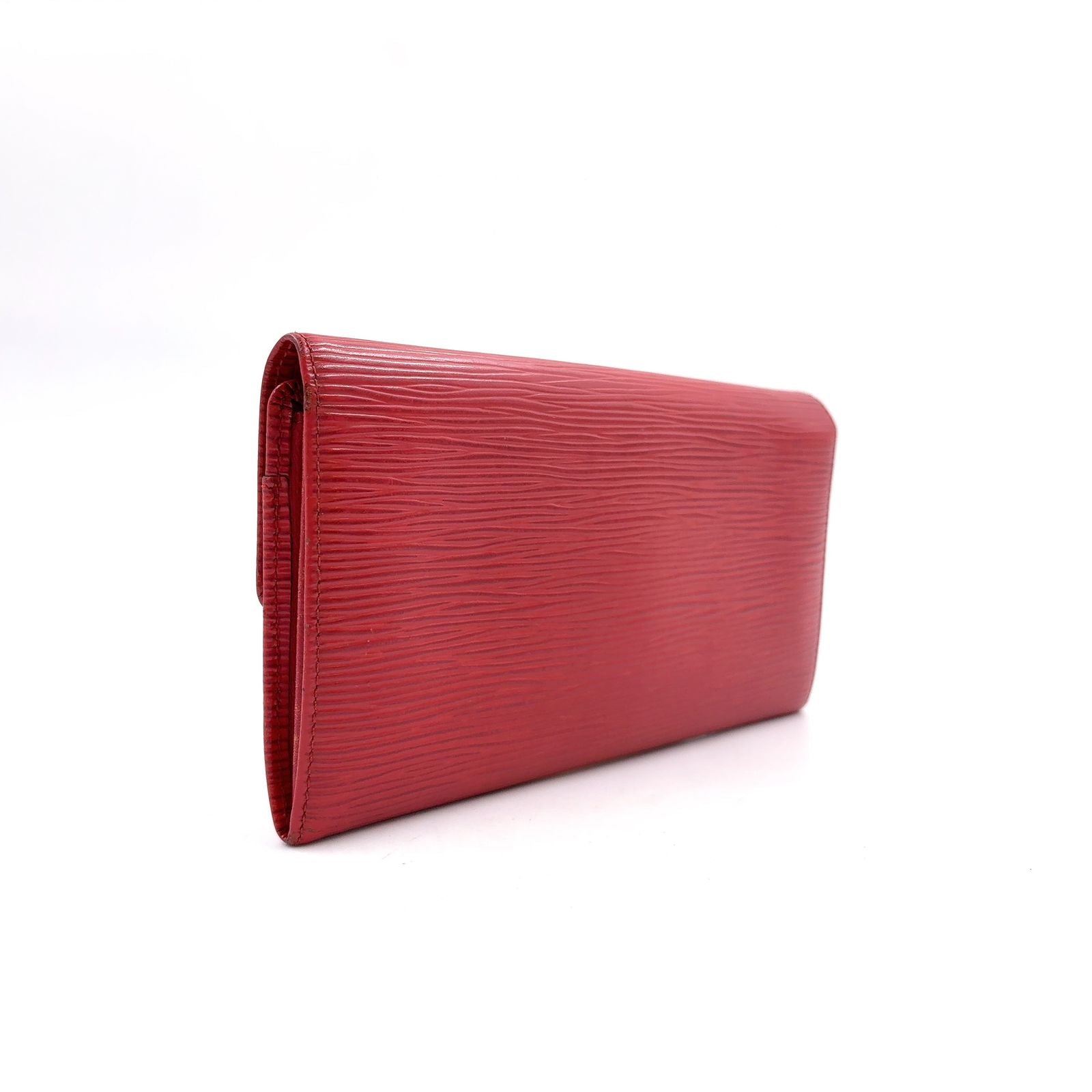 Louis Vuitton Pochette Porte Monnaie Credit Epi Castilian Red Leather Bifold — view 2