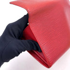 Louis Vuitton Pochette Porte Monnaie Credit Epi Castilian Red Leather Bifold — view 8