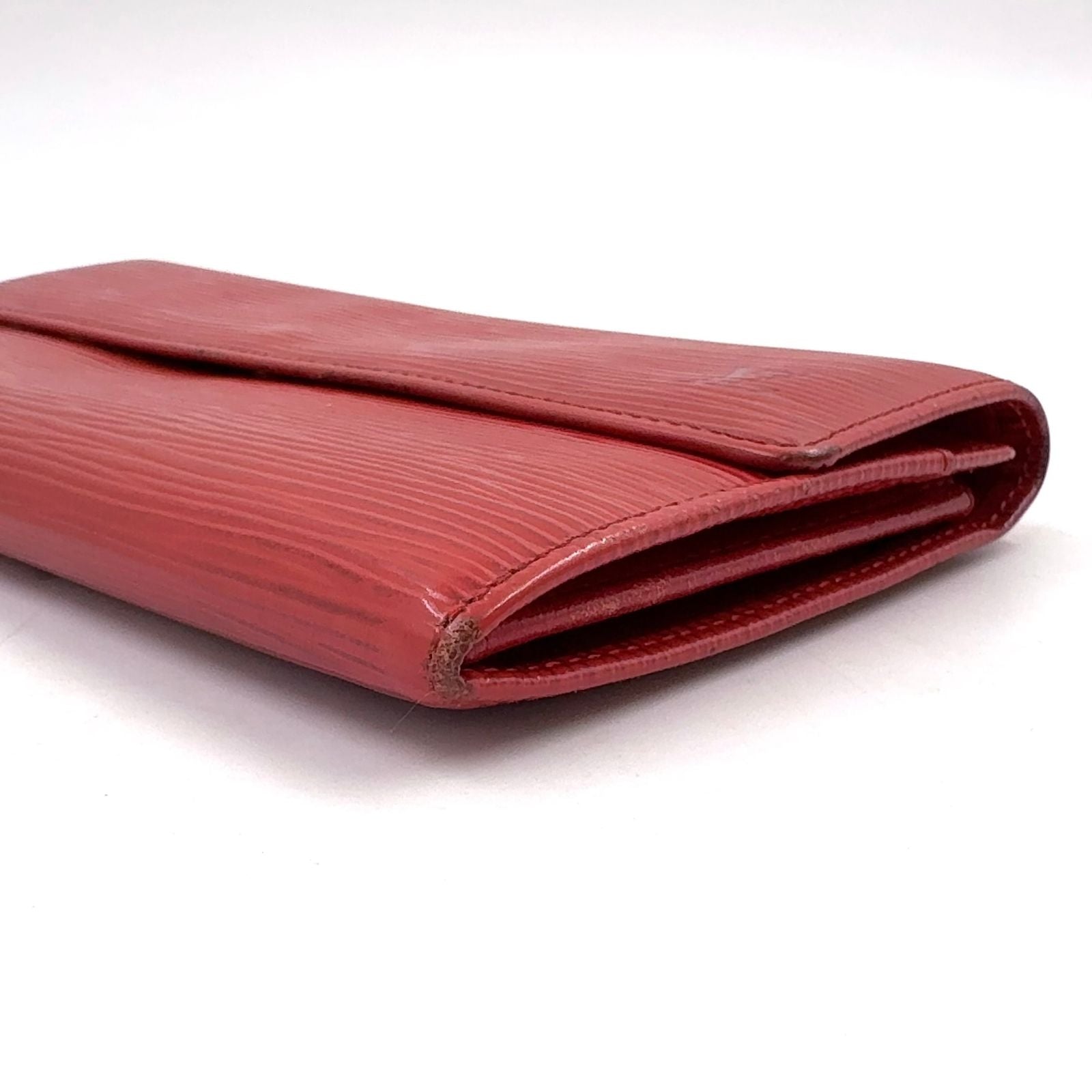 Louis Vuitton Pochette Porte Monnaie Credit Epi Castilian Red Leather Bifold — view 5