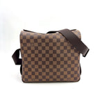 Louis Vuitton Naviglio Damier Ebene Brown Shoulder Bag Gold