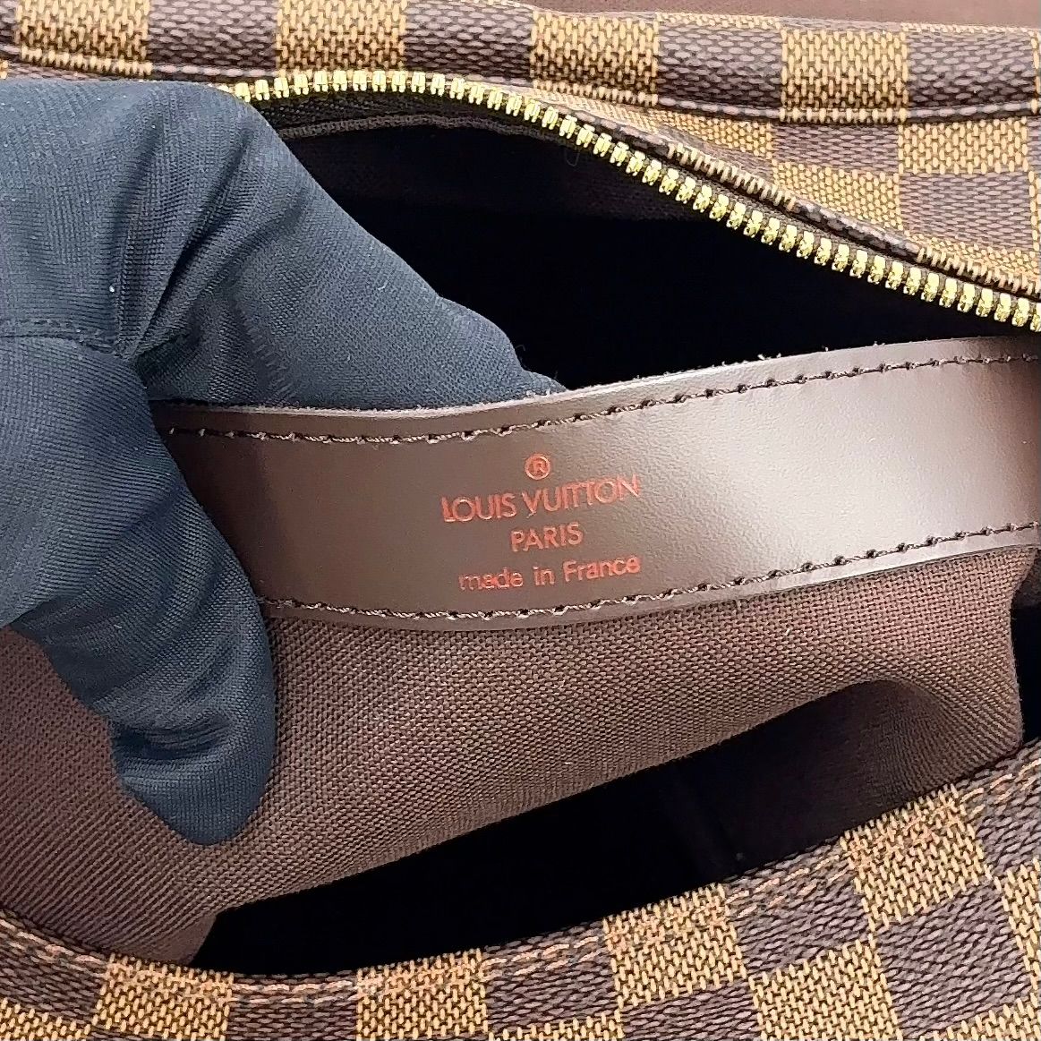 Louis Vuitton Naviglio Damier Ebene Brown Shoulder Bag Gold — view 4