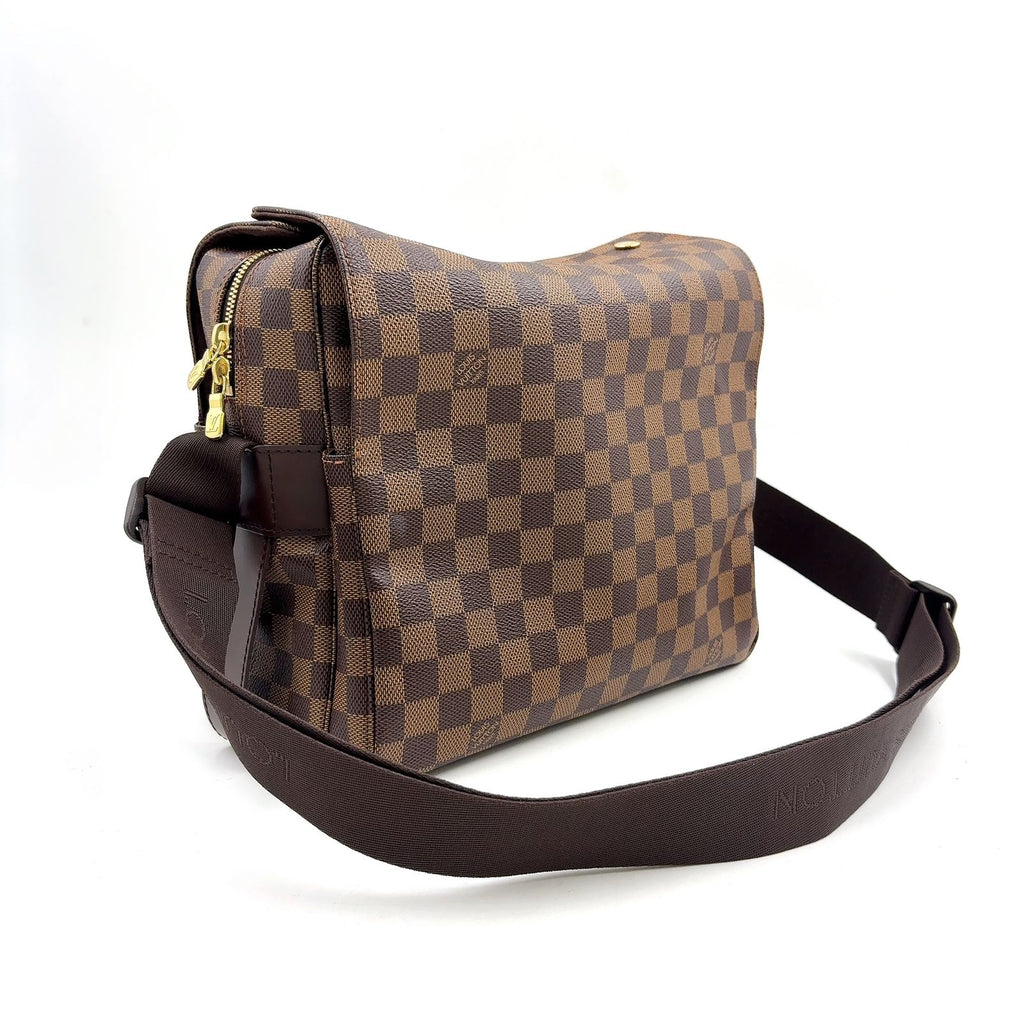 Louis Vuitton Naviglio Damier Ebene Brown Shoulder Bag Gold — view 2