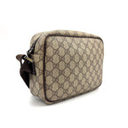 Gucci GG Plus Leather Dark Brown Beige Shoulder Bag Silver — view 2