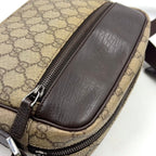 Gucci GG Plus Leather Dark Brown Beige Shoulder Bag Silver — view 8