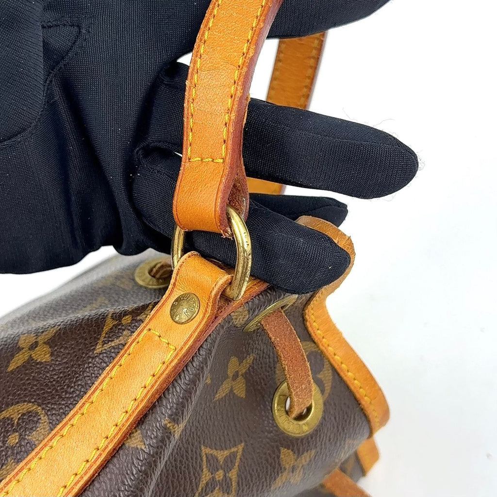 Louis Vuitton Mini Noe Monogram Leather Brown Light Handbag Gold — view 7