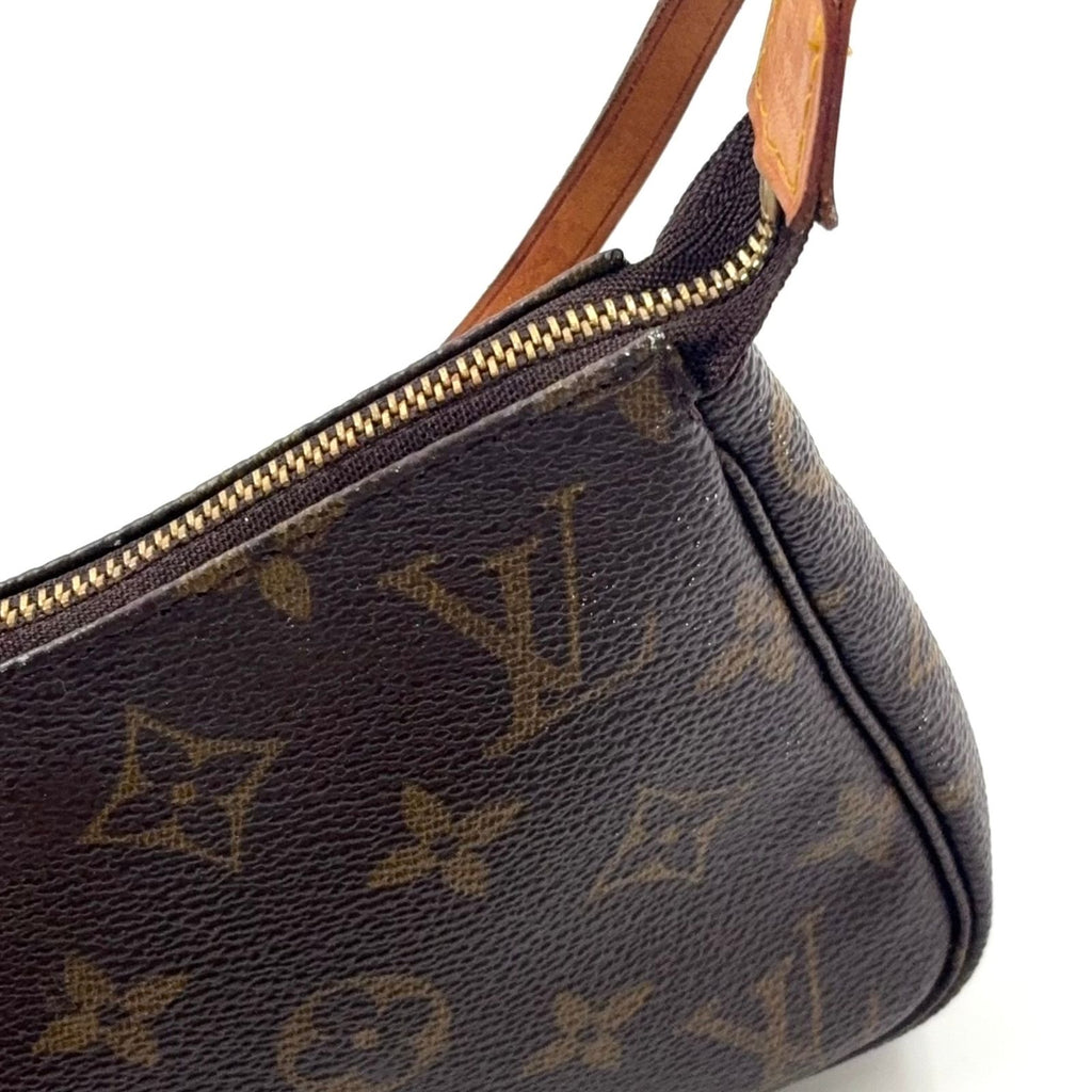 Louis Vuitton Pochette Accessoires Monogram Leather Brown Light Handbag Gold — view 6