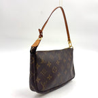 Louis Vuitton Pochette Accessoires Monogram Leather Brown Light Handbag Gold — view 2