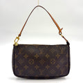 Louis Vuitton Pochette Accessoires Monogram Leather Brown Light Handbag Gold