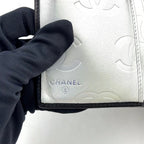 Chanel Cambon Line Lambskin Silver Black Wallet — view 4