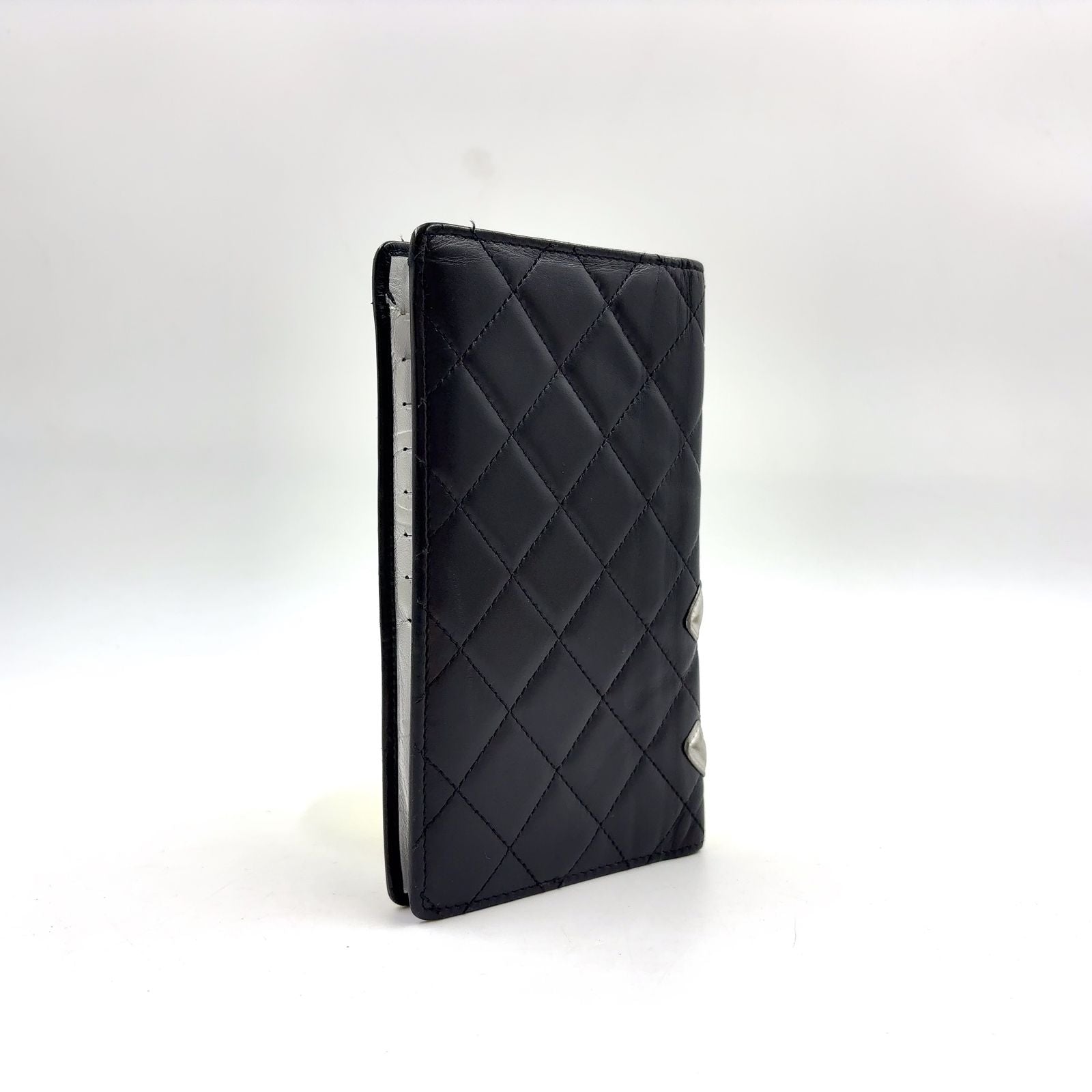 Chanel Cambon Line Lambskin Silver Black Wallet — view 2