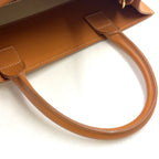Celine Vertical Cabas Small 2-Way Leather Canvas Off White Light Brown Tote — view 7