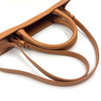 Celine Vertical Cabas Small 2-Way Leather Canvas Off White Light Brown Tote — view 5