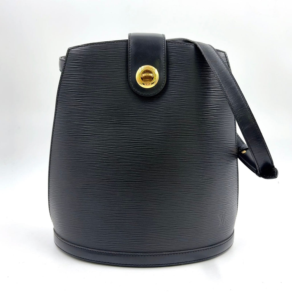 Louis Vuitton Cluny Epi Noir Leather Black Shoulder Bag Gold