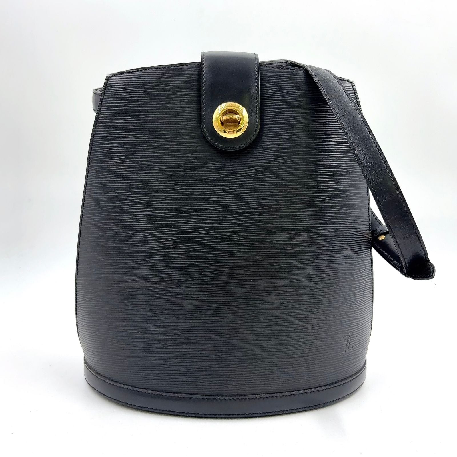 Louis Vuitton Cluny Epi Noir Leather Black Shoulder Bag Gold