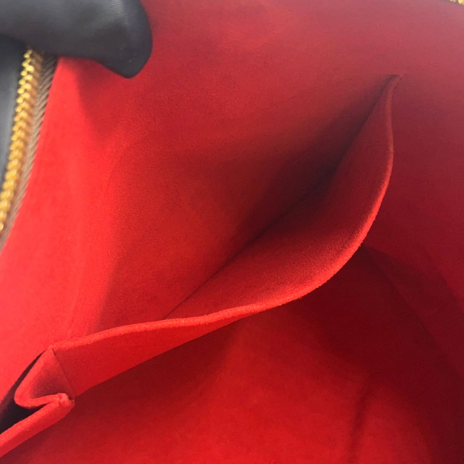 Louis Vuitton Saleya MM Damier Ebene Leather Brown Tote Bag Gold — view 6