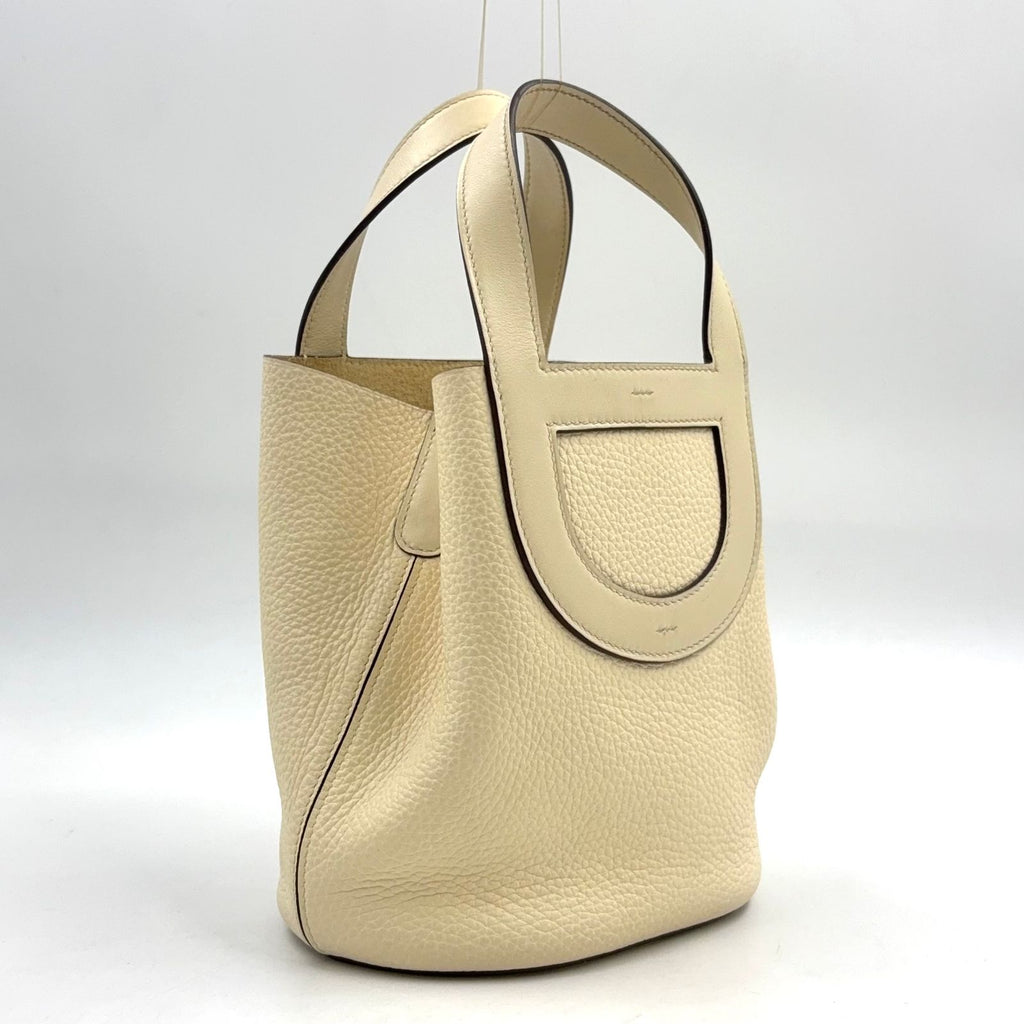Hermes in the Loop 18 Taurillon Leather Ivory Handbag Silver — view 2