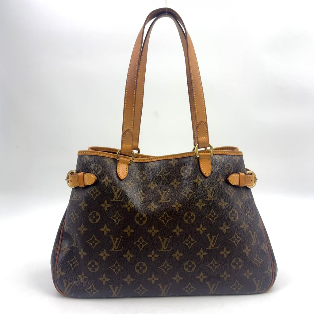 Louis Vuitton Batignolles Horizon Monogram Leather Brown Light Tote Bag Gold