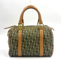 Dior Trotter Mini Leather Canvas Khaki Green Light Brown Boston Bag Gold