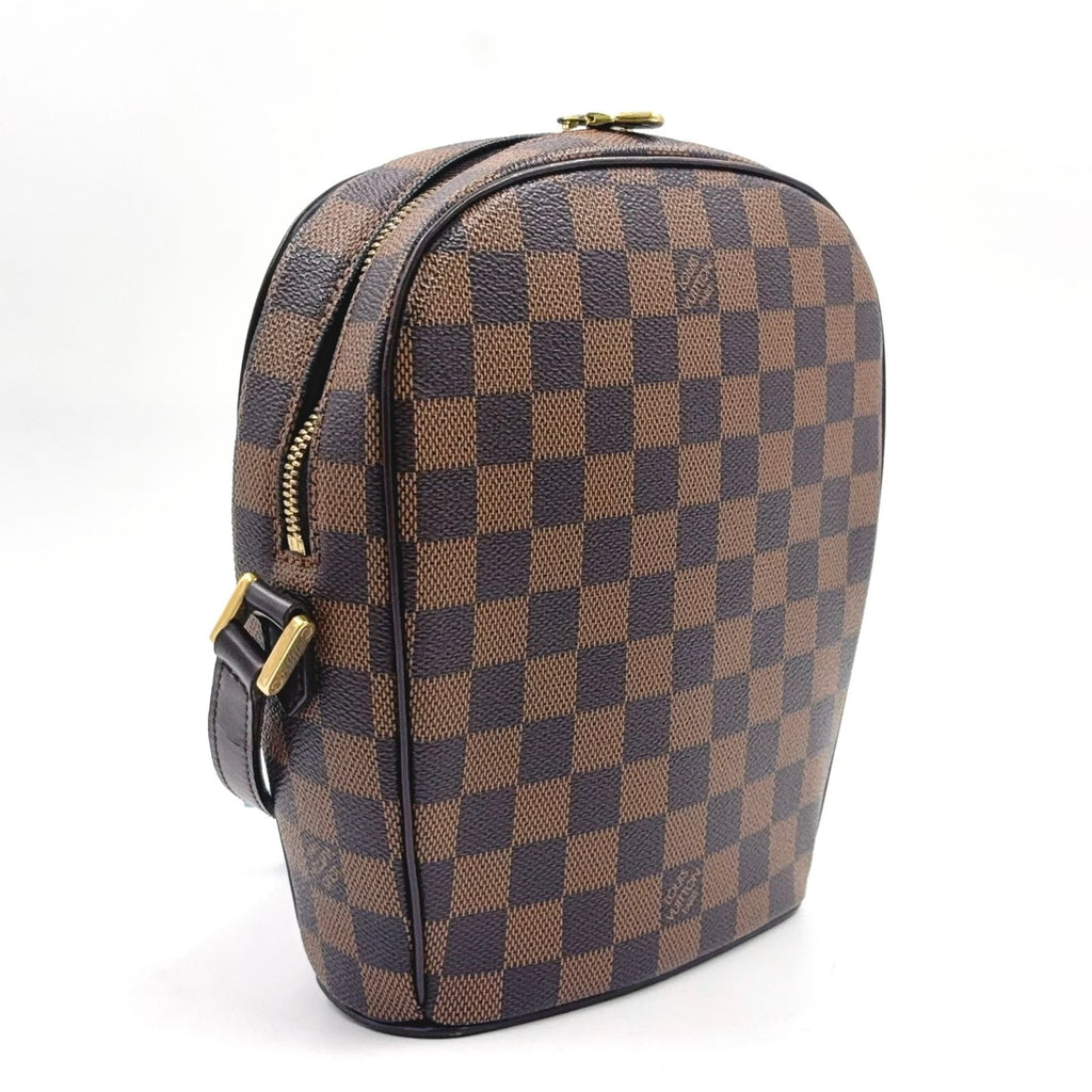 Louis Vuitton Ipanema PM Damier Ebene Leather Brown Shoulder Bag Gold — view 2