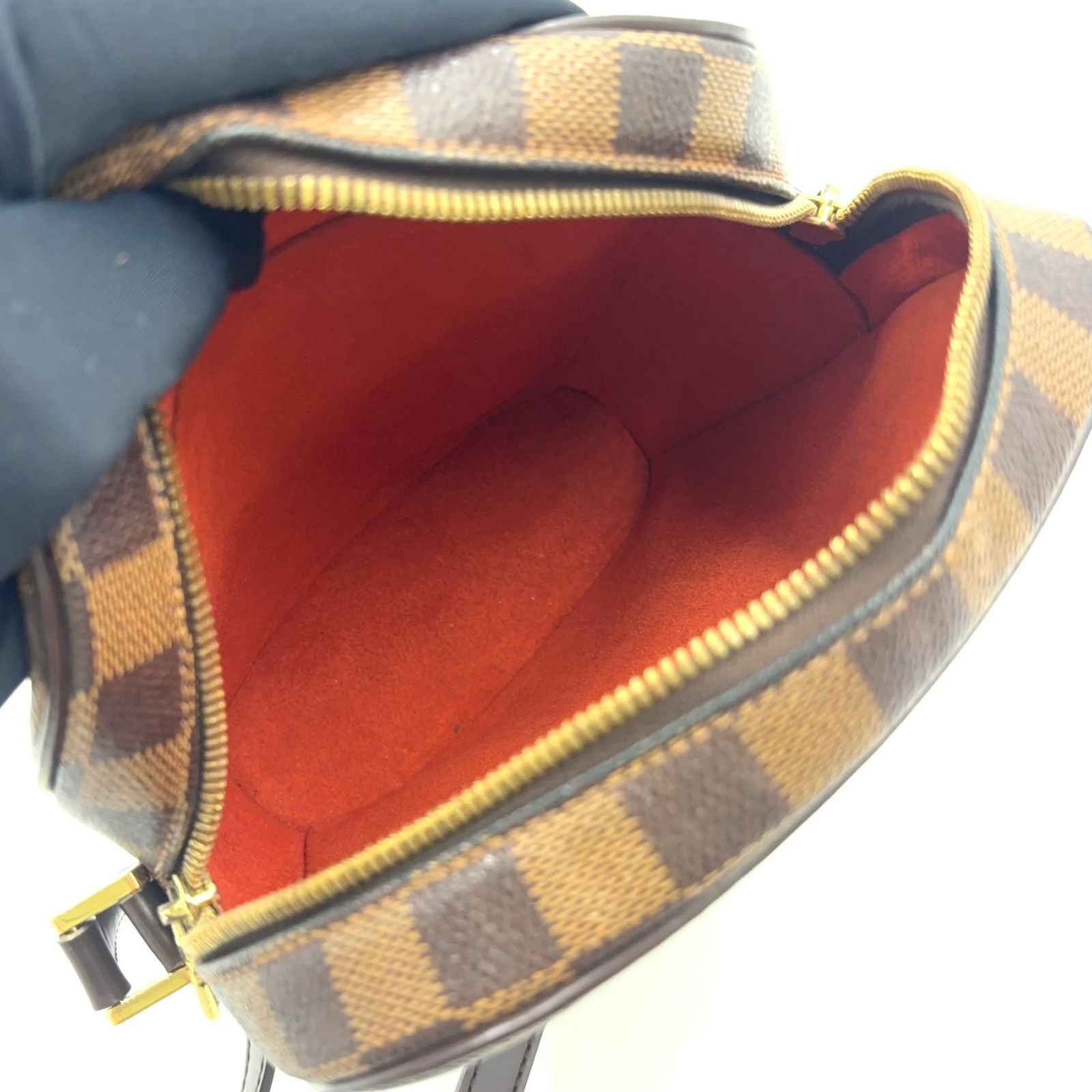 Louis Vuitton Ipanema PM Damier Ebene Leather Brown Shoulder Bag Gold — view 3