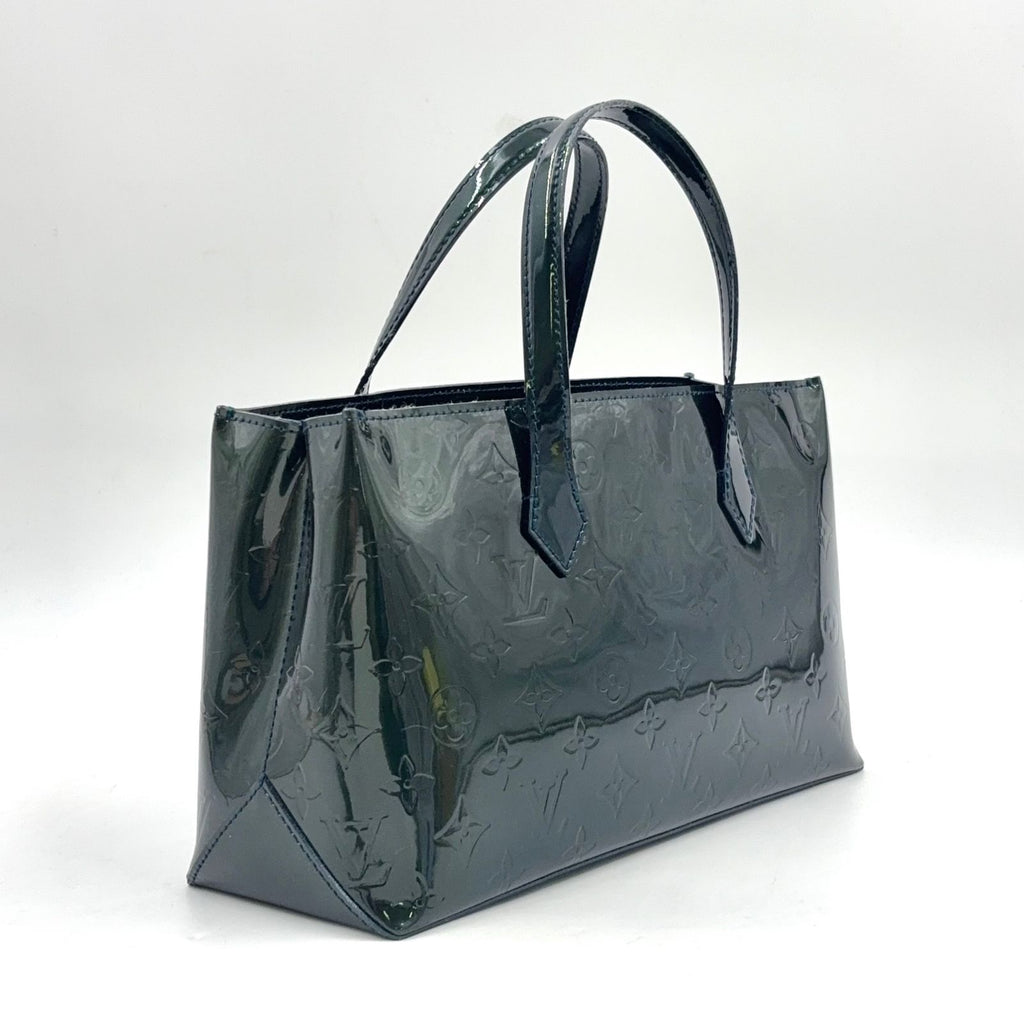 Louis Vuitton Wilshire PM Monogram Vernis Blue Infini Patent Leather Dark Green — view 2