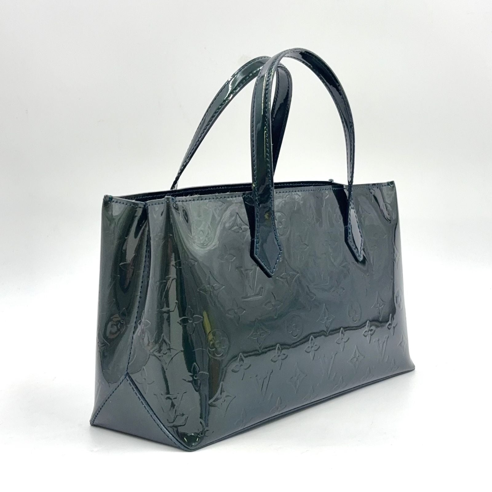 Louis Vuitton Wilshire PM Monogram Vernis Blue Infini Patent Leather Dark Green — view 2