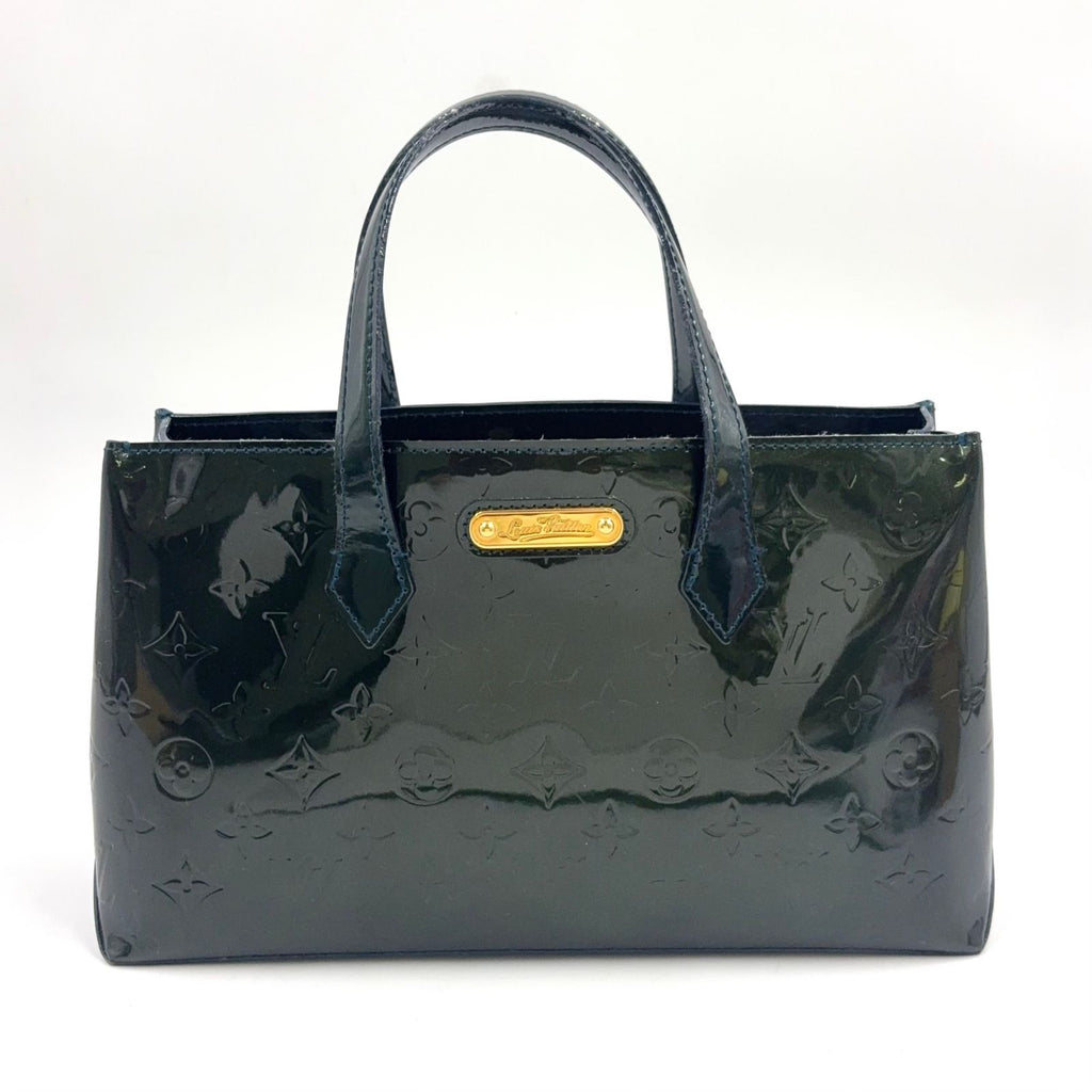 Louis Vuitton Wilshire PM Monogram Vernis Blue Infini Patent Leather Dark Green