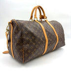 Louis Vuitton Keepall Bandouliere 50 Monogram Leather Brown Light Boston Bag — view 2