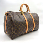 Louis Vuitton Keepall Bandouliere 50 Monogram Leather Brown Light Boston Bag — view 2