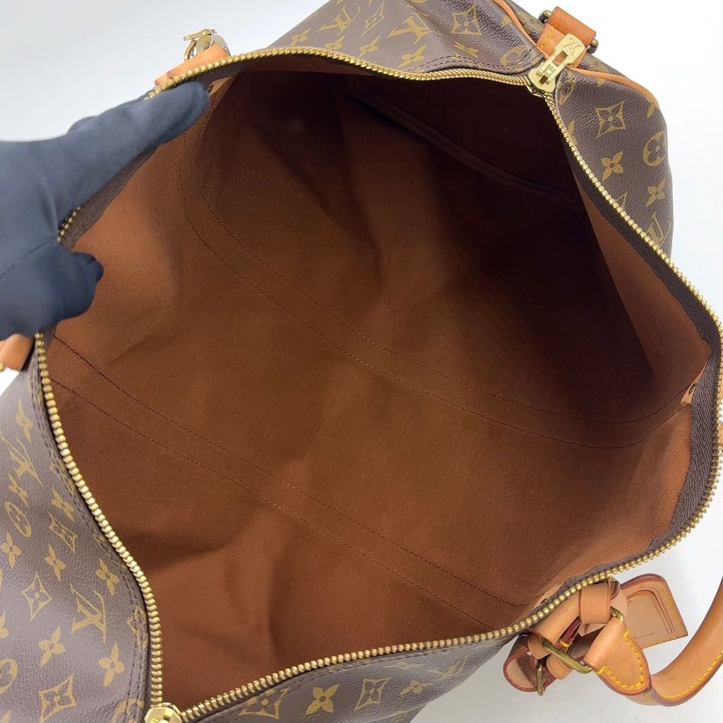 Louis Vuitton Keepall Bandouliere 50 Monogram Leather Brown Light Boston Bag — view 3