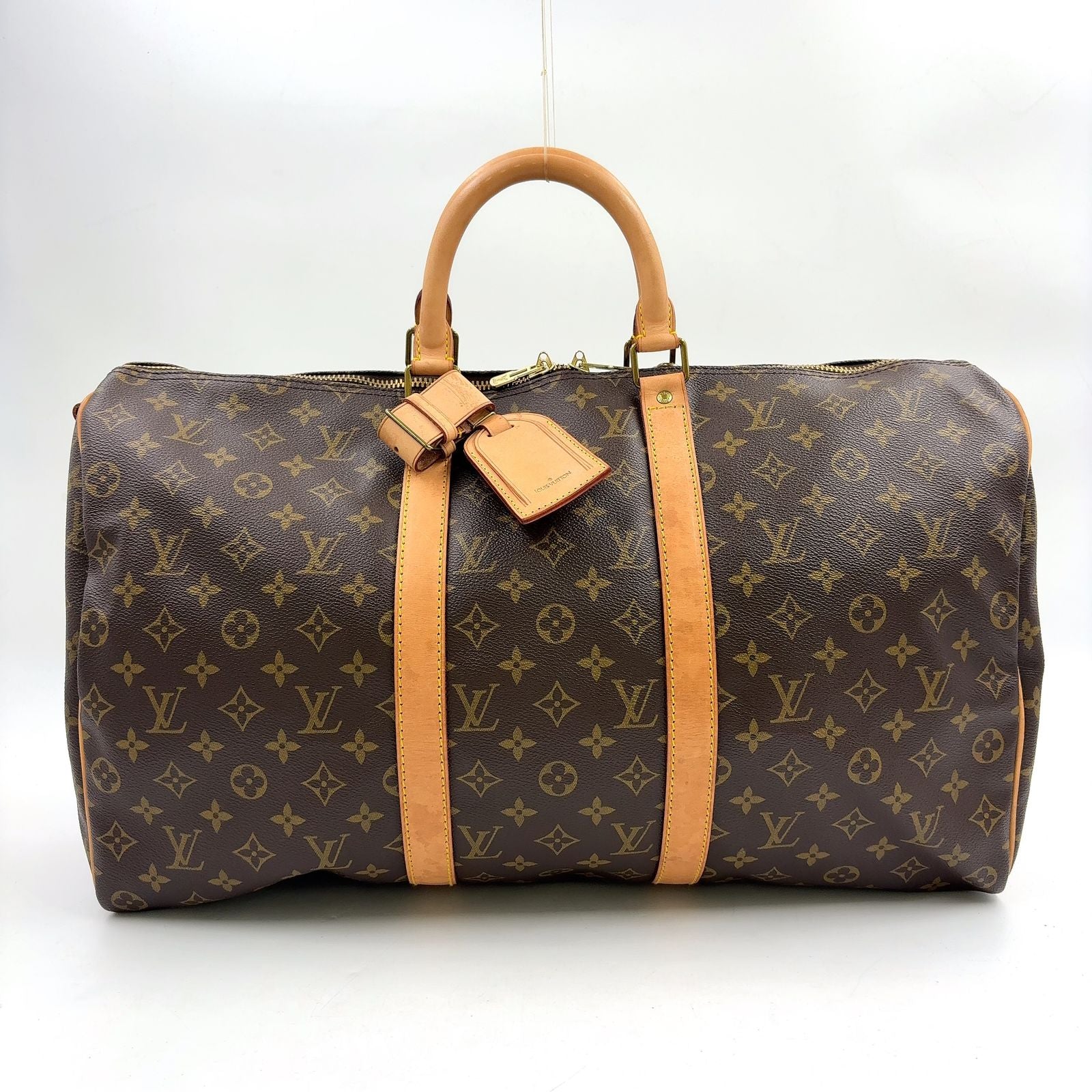 Louis Vuitton Keepall Bandouliere 50 Monogram Leather Brown Light Boston Bag