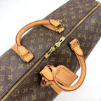 Louis Vuitton Keepall Bandouliere 50 Monogram Leather Brown Light Boston Bag — view 7
