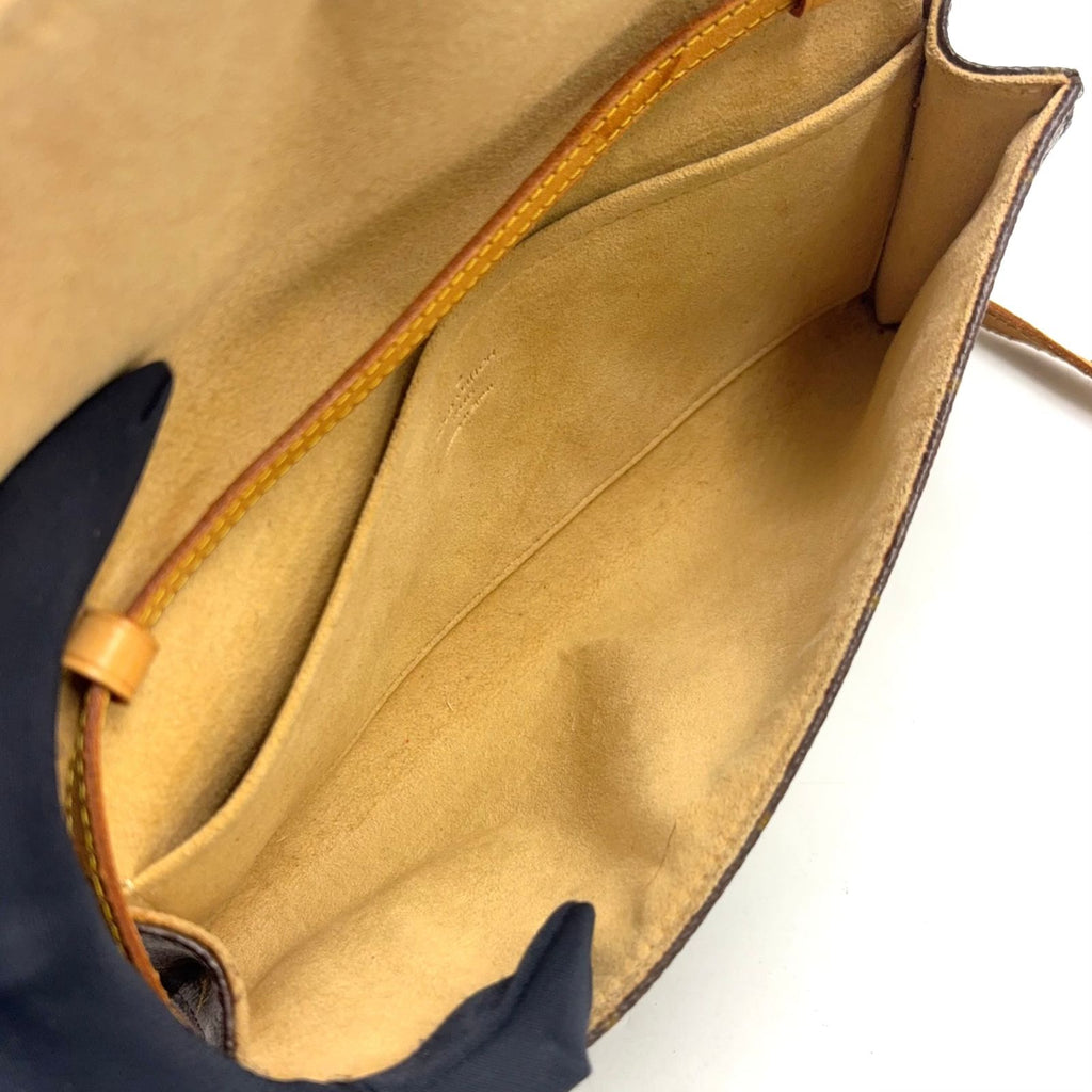 Louis Vuitton Pochette Twin GM Monogram Leather Brown Light Shoulder Bag Gold — view 3