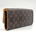 Louis Vuitton Pochette Twin GM Monogram Leather Brown Light Shoulder Bag Gold — view 2