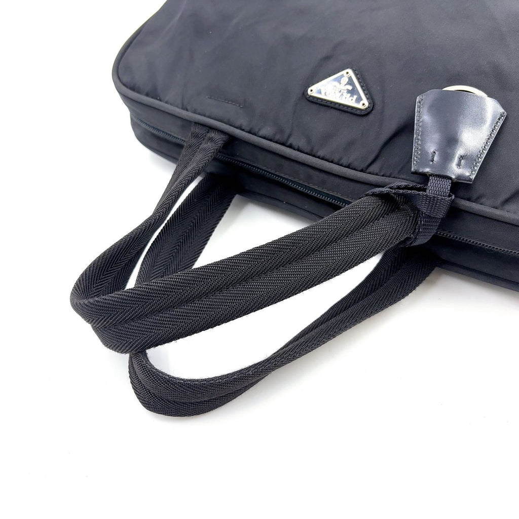 Prada Nylon Black Business Bag Silver — view 5