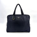 Prada Nylon Black Business Bag Silver