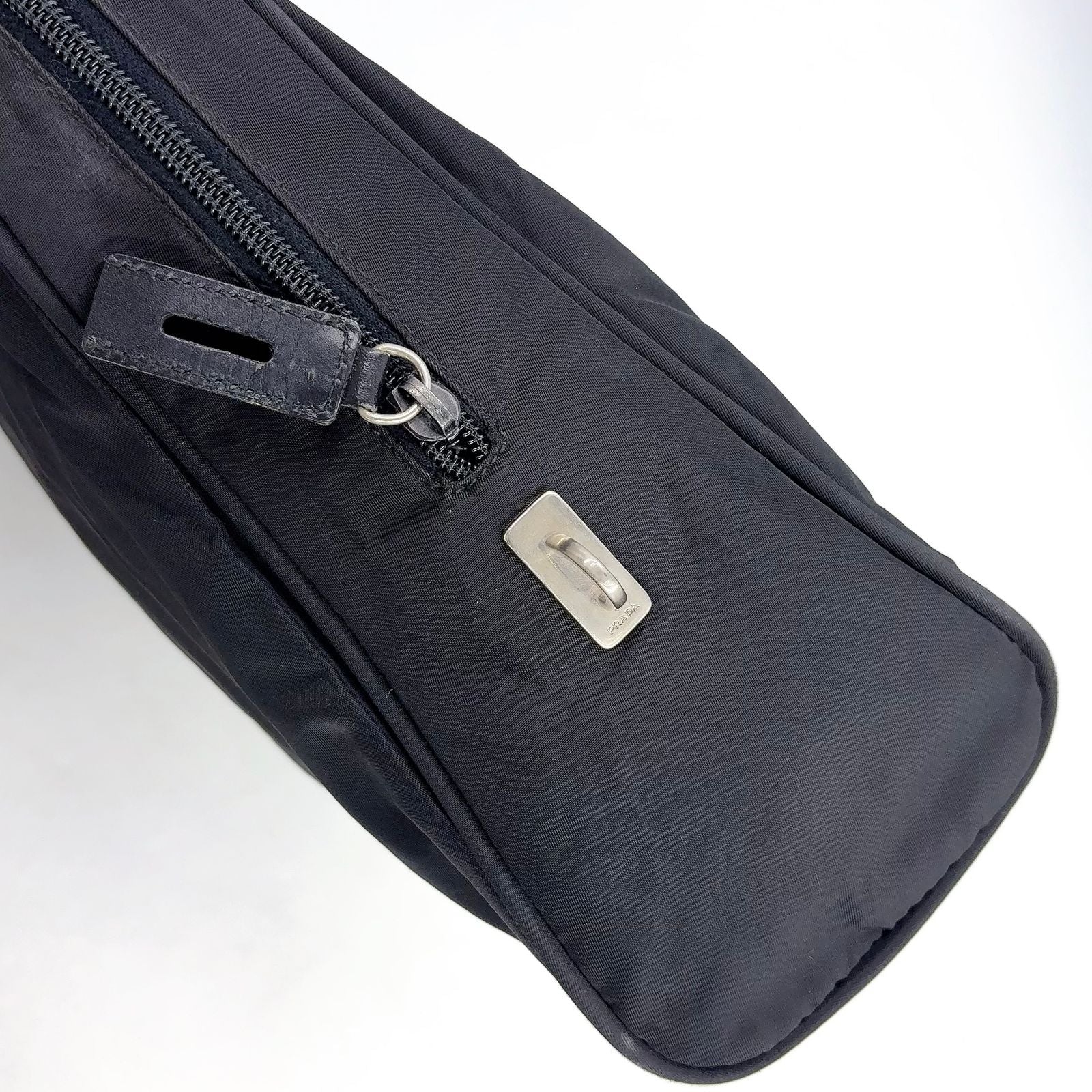 Prada Nylon Black Business Bag Silver — view 8