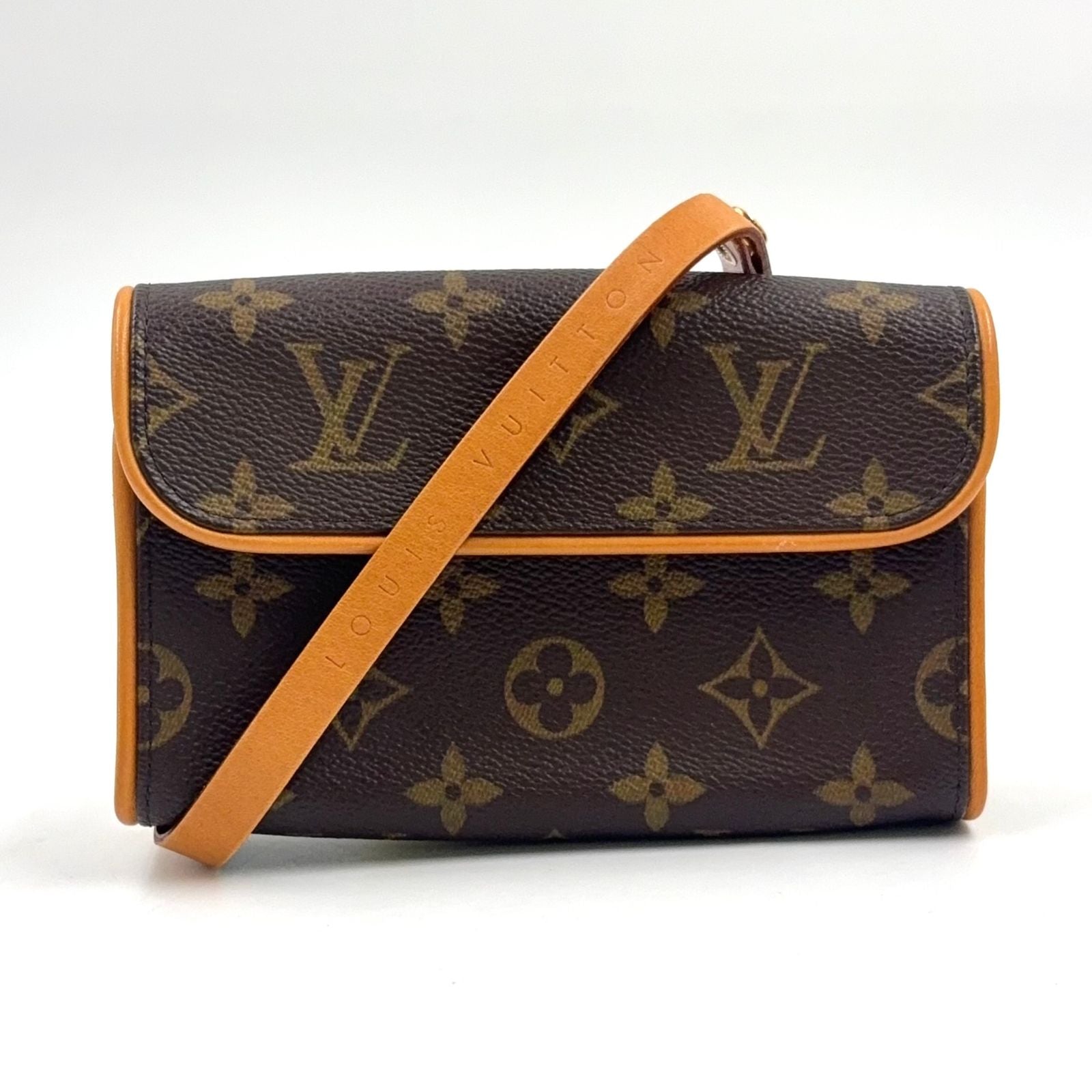 Louis Vuitton Pochette Twin PM XS Leather Brown Light Shoulder Bag Gold