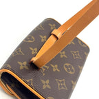 Louis Vuitton Pochette Twin PM XS Leather Brown Light Shoulder Bag Gold — view 7