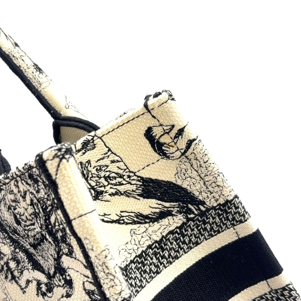 Dior Small Book Tote Bag Canvas Black White — view 8